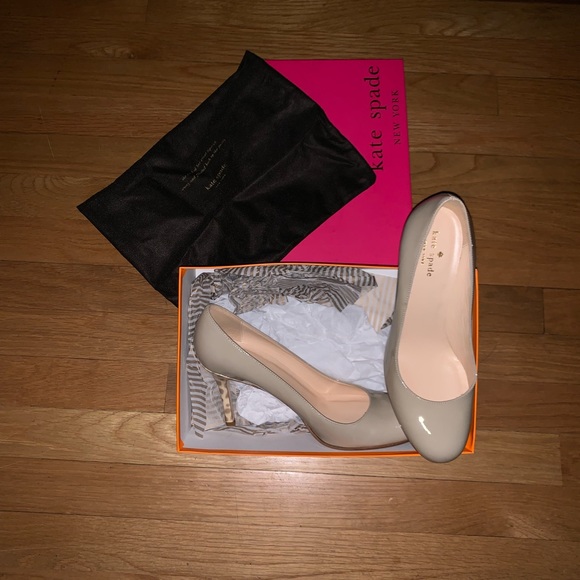 NIB Kate Spade Karolina Patent Nude Ocelot Heel - Picture 3 of 5